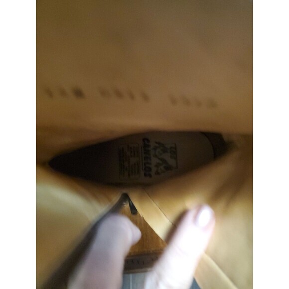 Los Canelos* Brown Flower Mexican Ostrich Ankle Mid Calf Bootie Boots Size 7 - Picture 8 of 8